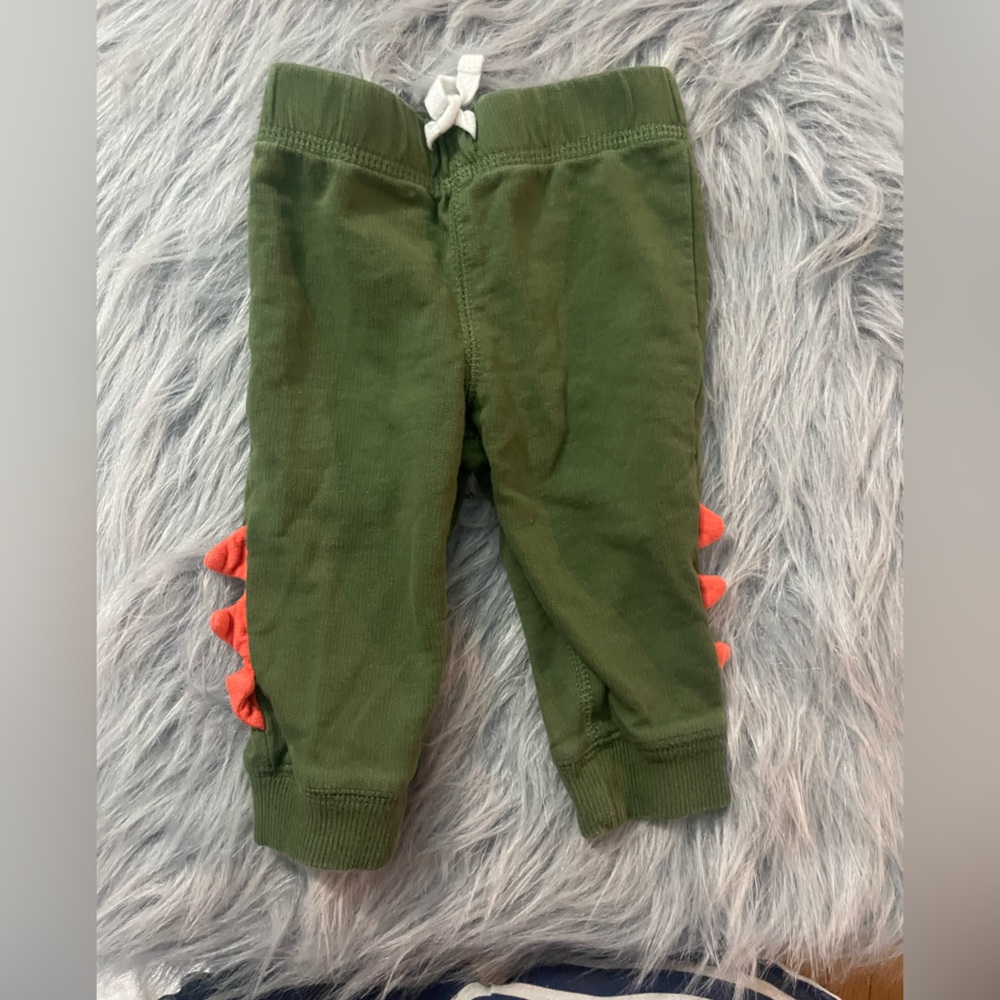 Carter's Green Joggers with Orange Scales